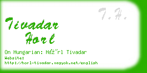 tivadar horl business card